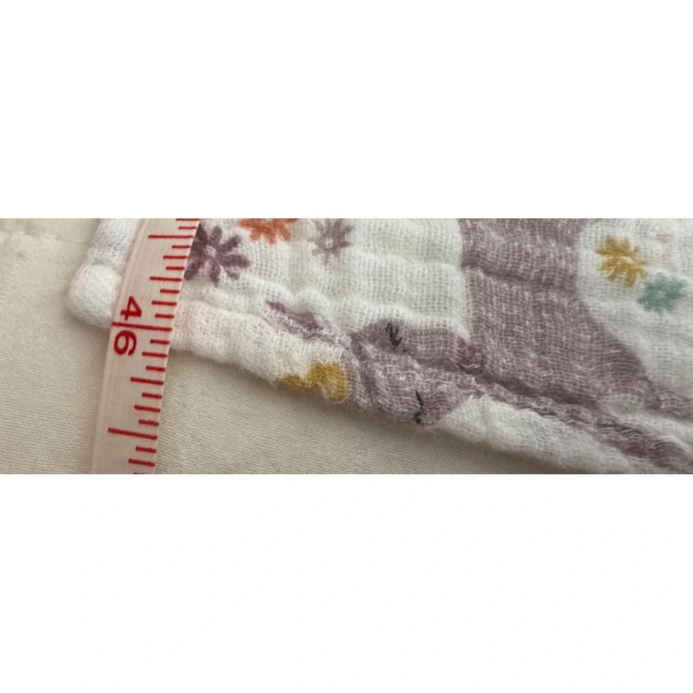 Lulujo Baby Cotton Muslin Swaddle Blanket Purple Unicorn Floral Print 46x42
